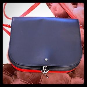 Tory Burch Navy and Red Purse